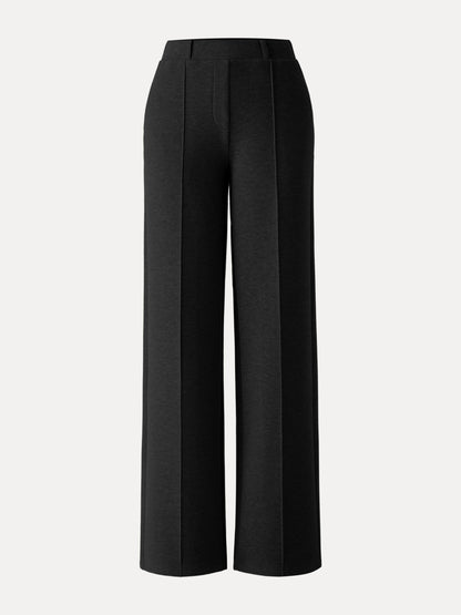 High Waisted Straight Leg Pull On Pant
