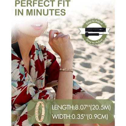 GlamClover Infinity Clover Copper Magnetic Bracelet with Adjuster