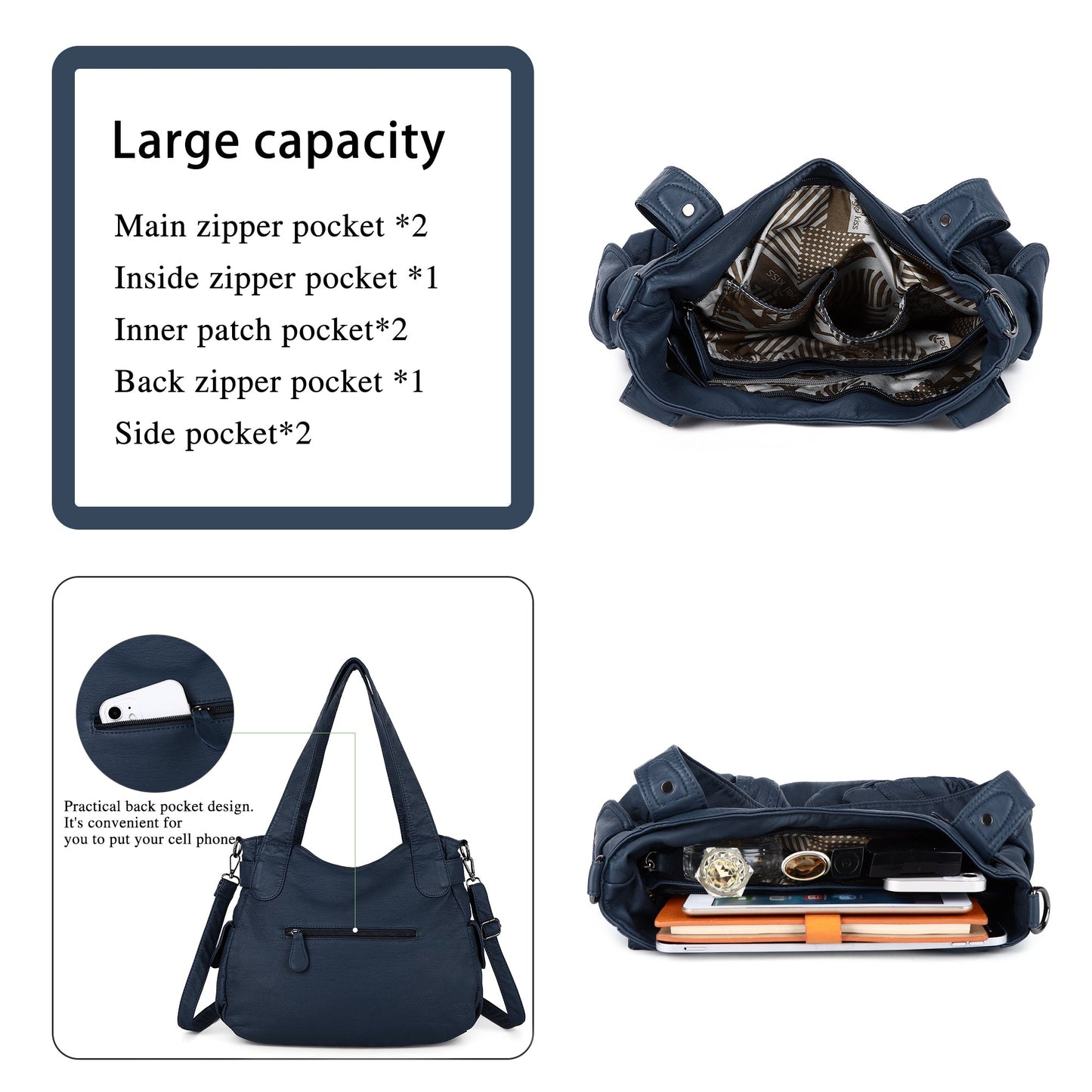 Fashionable  Handbags Women Tote Shoulder Top Handle Satchel Hobo Bags