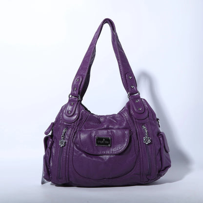 Women  handbag with High Quality Washed PU and Multi-pack