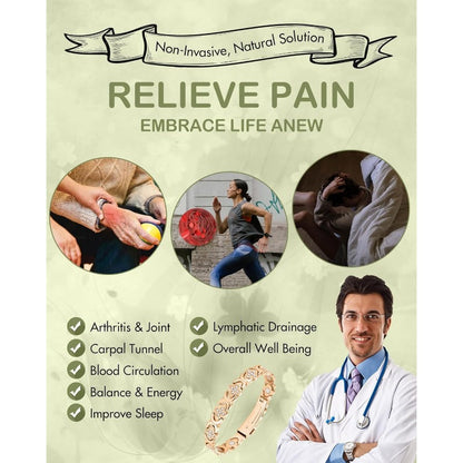 GlamClover Infinity Clover Copper Magnetic Bracelet with Adjuster