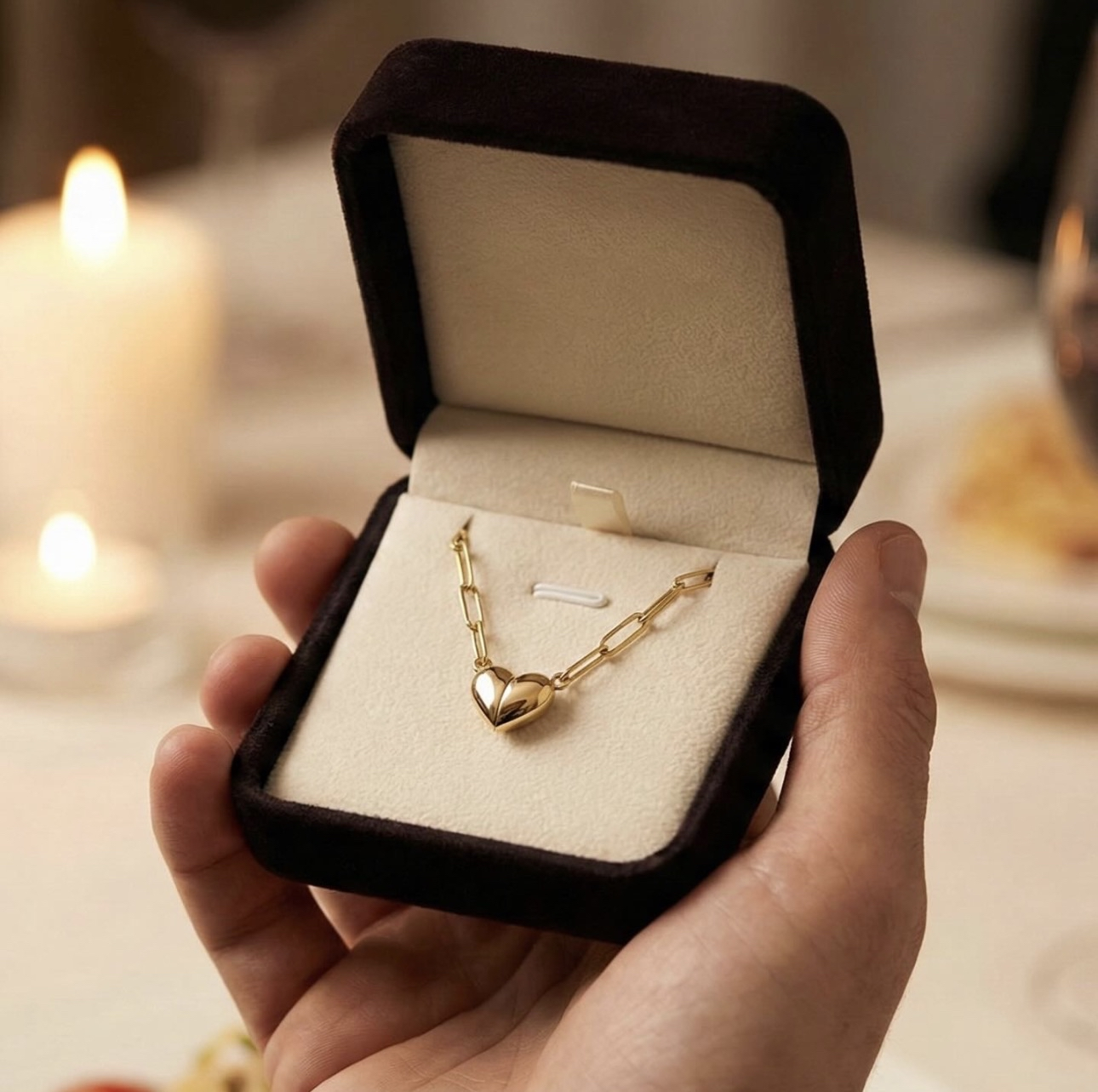 14K Gold Plated Magnetic Heart Necklace