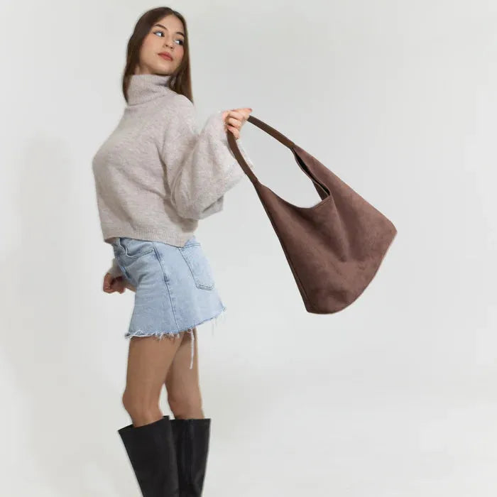 Nalia Suede Hobo Bag