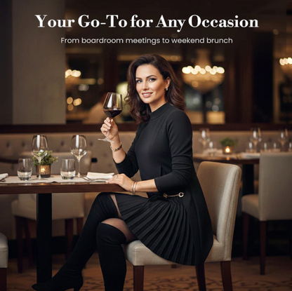 PLEATED LONG SLEEVED MINI DRESS