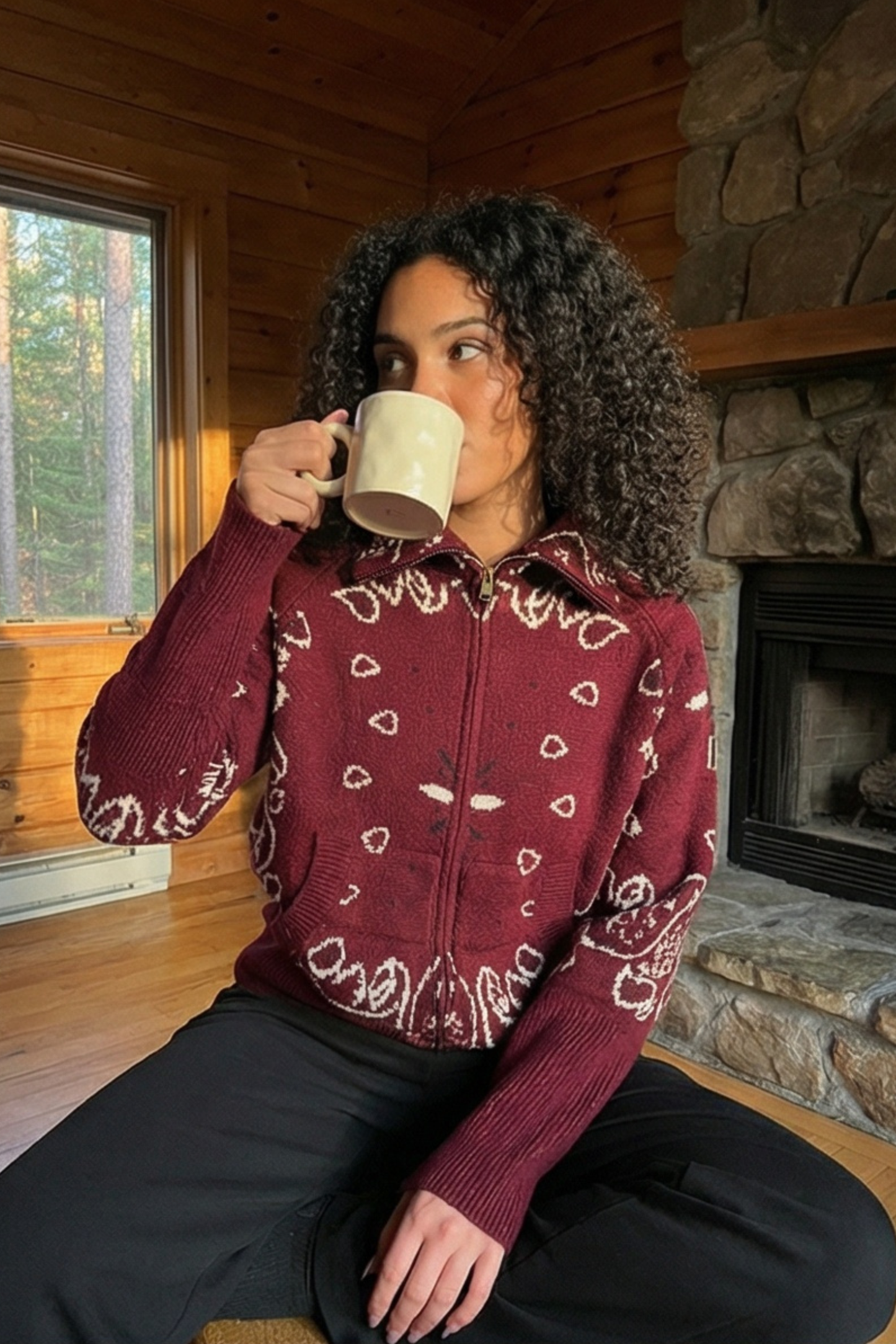 Bandana Patterned Cardigan