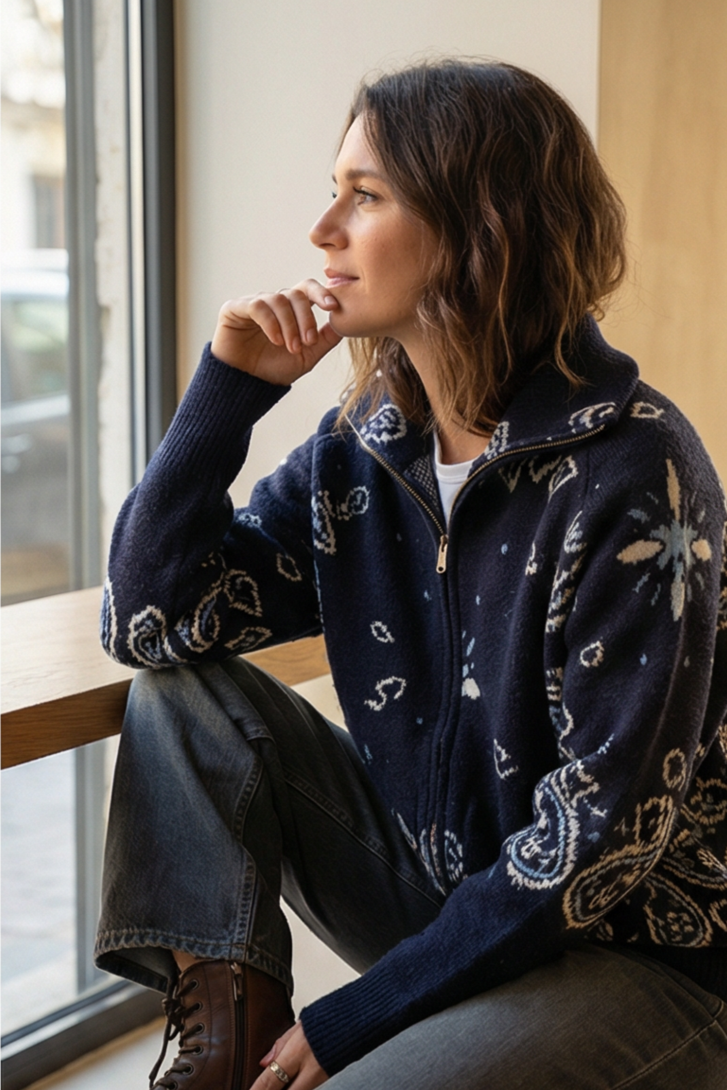 Bandana Patterned Cardigan