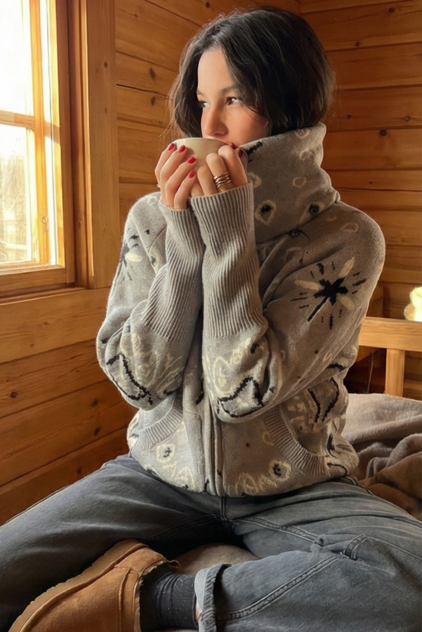 Bandana Patterned Cardigan