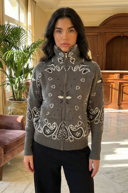 Bandana Patterned Cardigan