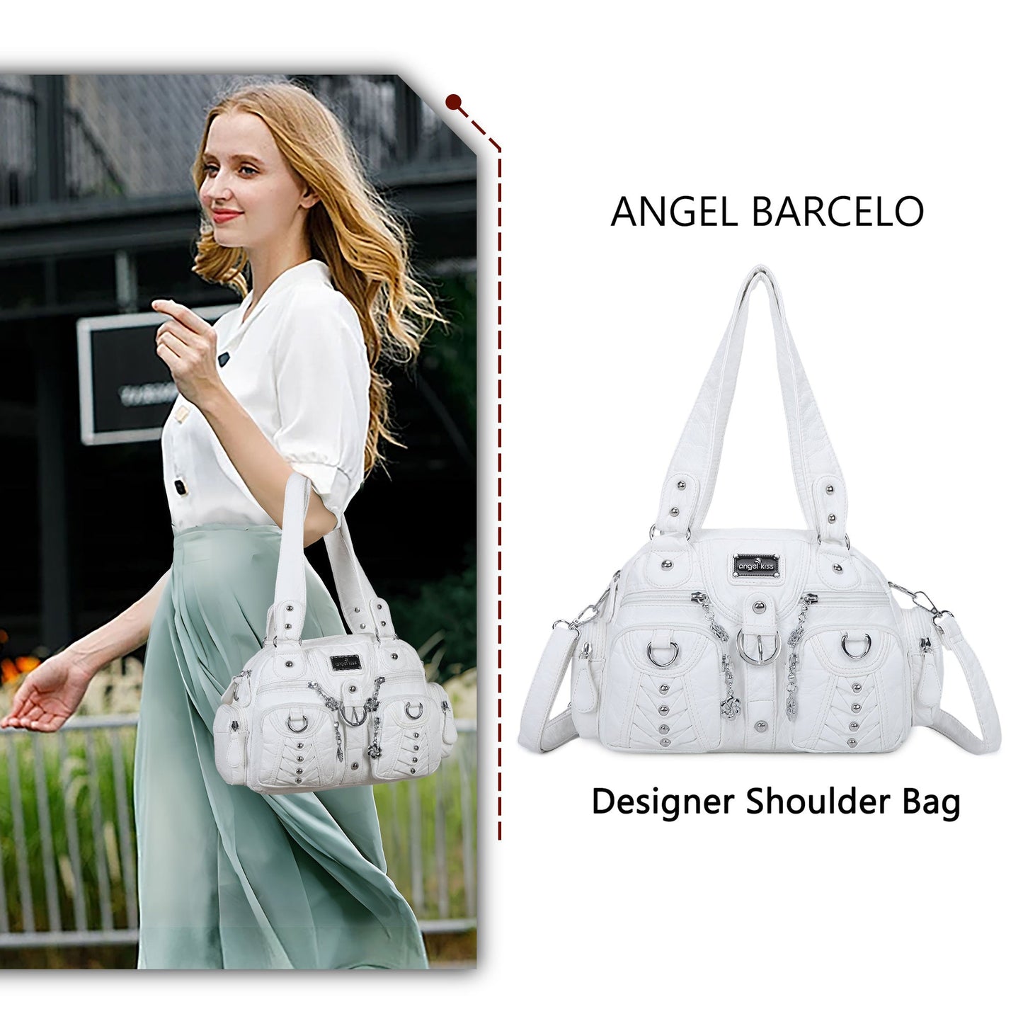 Washed Desigher Handbag For Women with Multi pockets