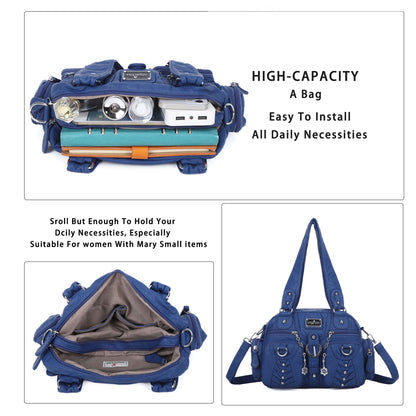 Washed Desigher Handbag For Women with Multi pockets