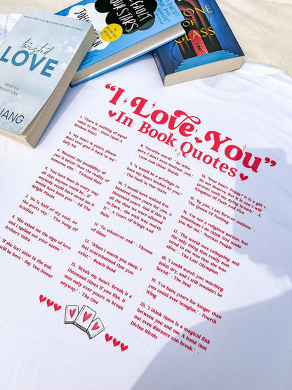 "I LOVE YOU IN BOOK QUOTES" UNISEX HOODIE