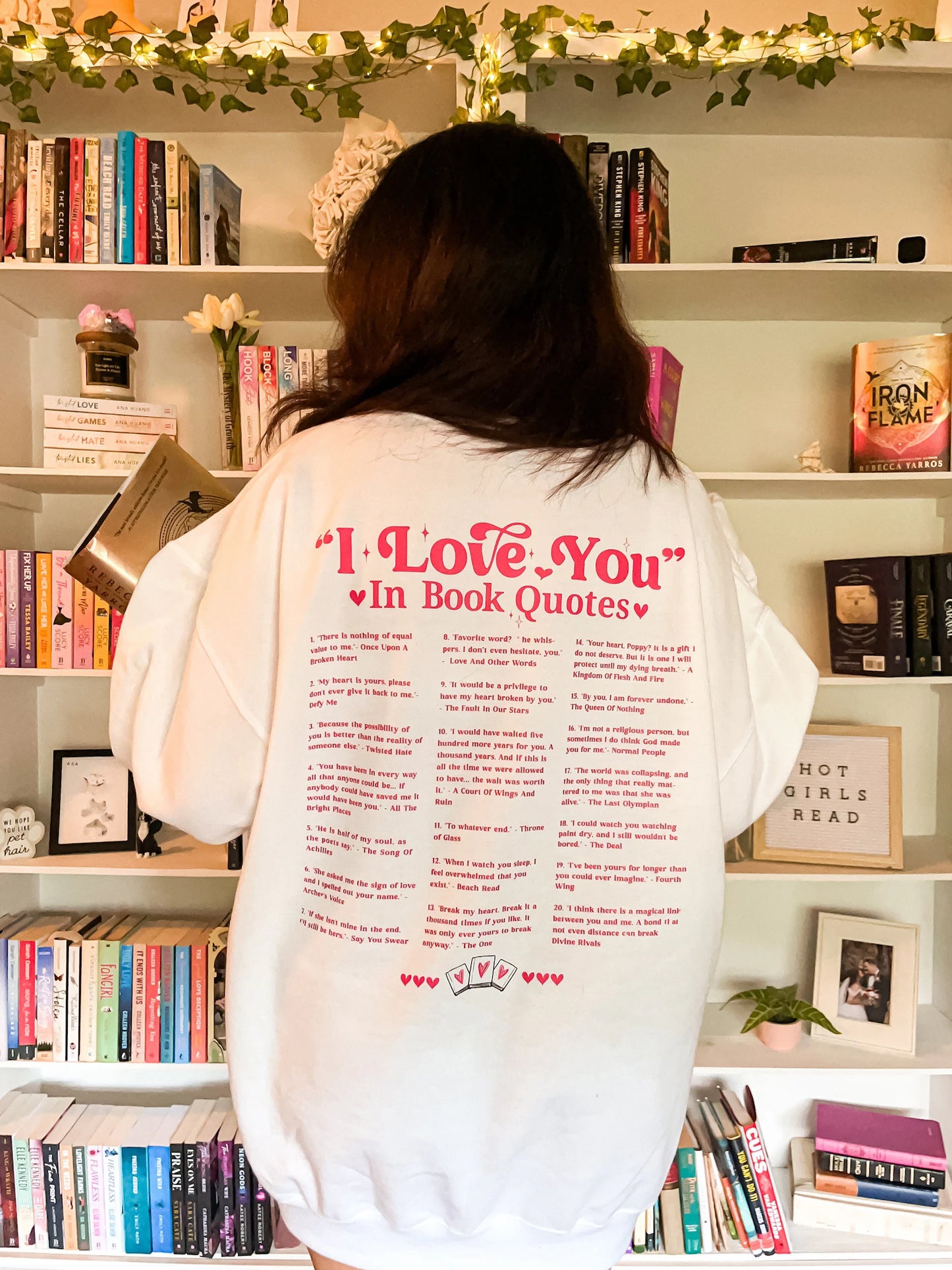 "I LOVE YOU IN BOOK QUOTES" UNISEX HOODIE
