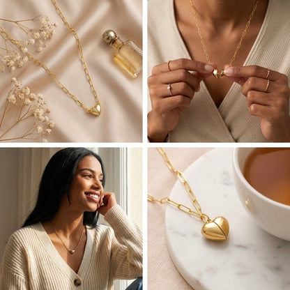 14K Gold Plated Magnetic Heart Necklace