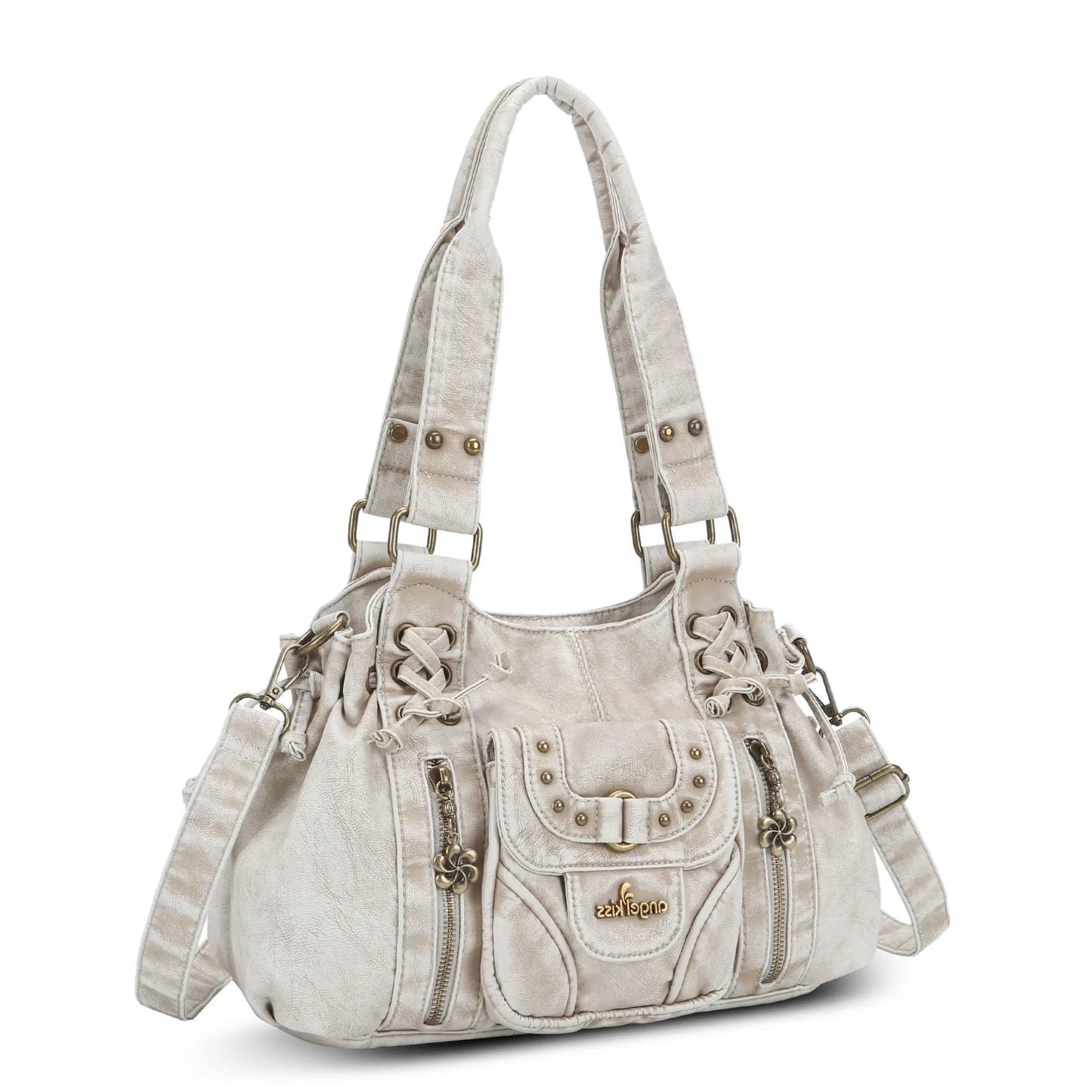 Vintage Multi-Pocket Satchel & Crossbody Bag