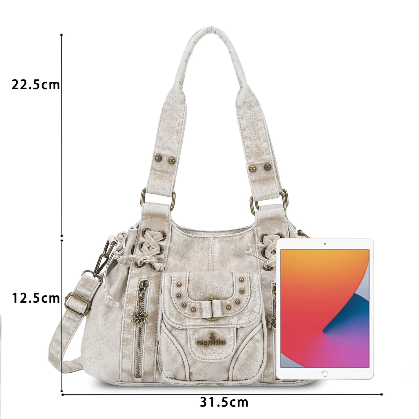 Vintage Multi-Pocket Satchel & Crossbody Bag